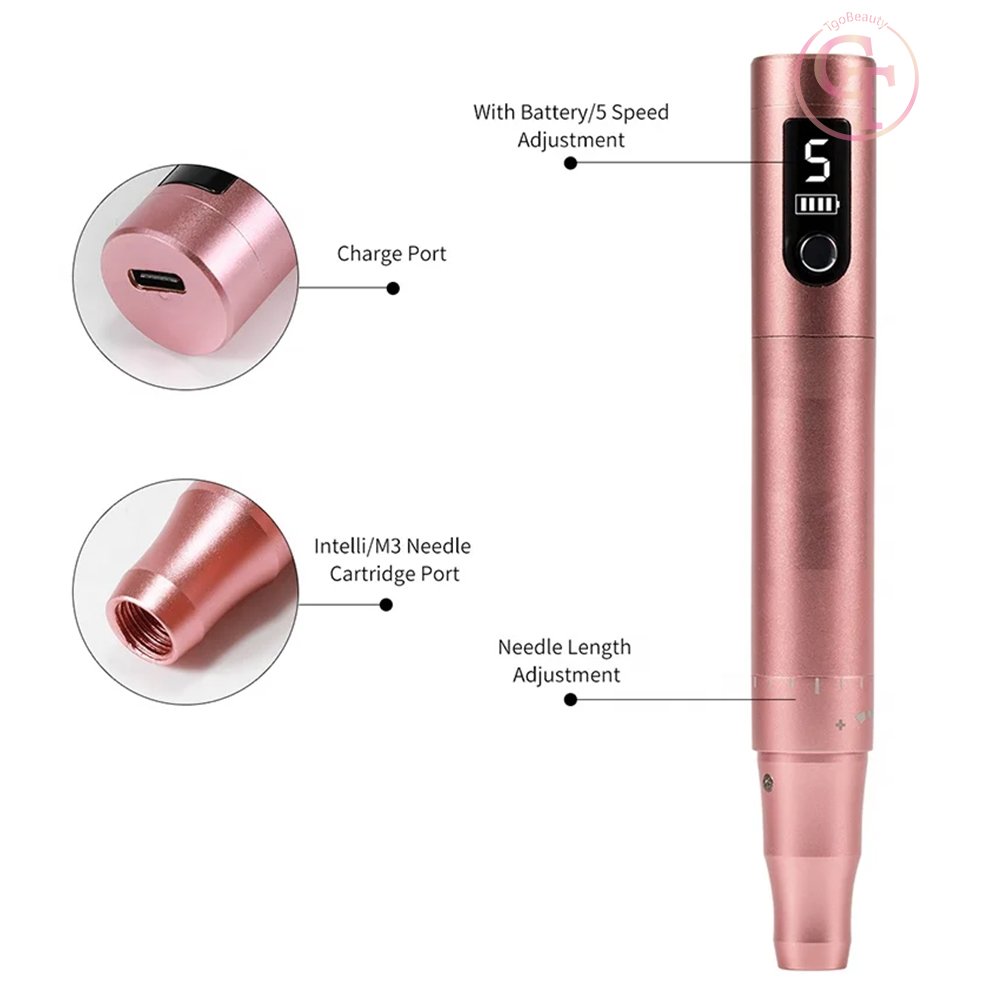 Hot Sale Wireless Tattoo Gun Digital Permanent Makeup Machine for Hair Stroke Brow Eyeliner Lip