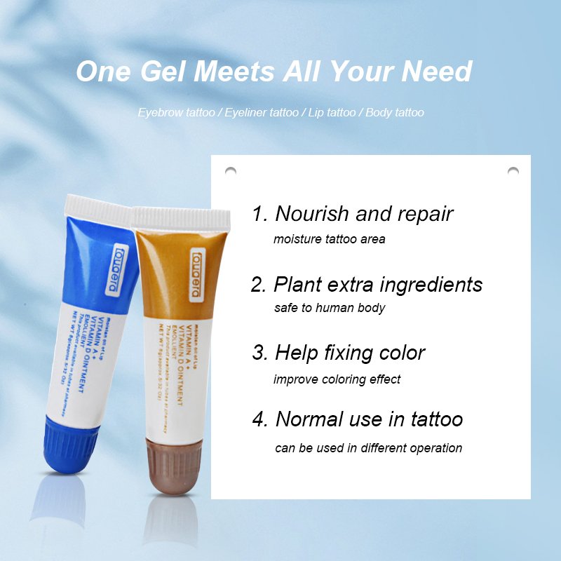 Hadiyah Private Label Permanent Makeup Healing Balm Cosmetic Tattoo Aftercare Gel Vitamina A D Ointment 100PCS/ Bag