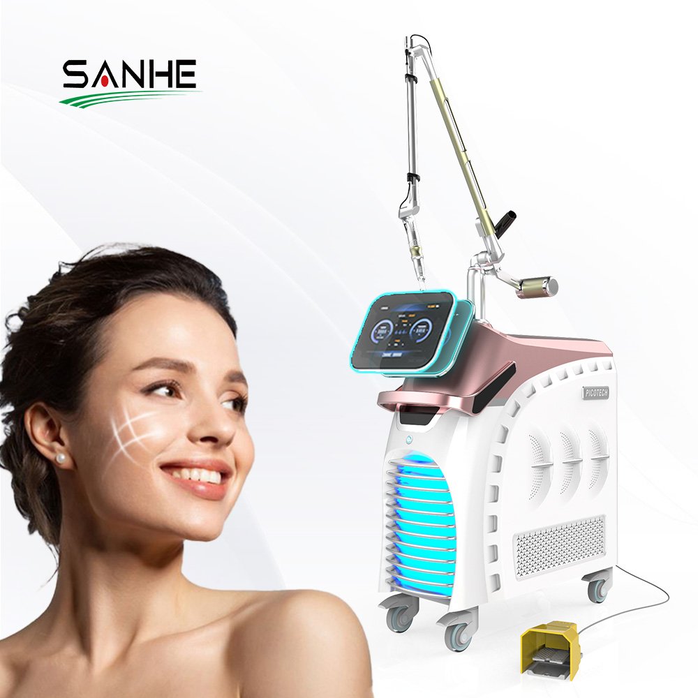 2024 Korea Factory Price Pico Q-Switch Q Switched Nd Yag Picosecond Laser Tattoo Removal Machine Skin 532nm Wavelengths Cooling
