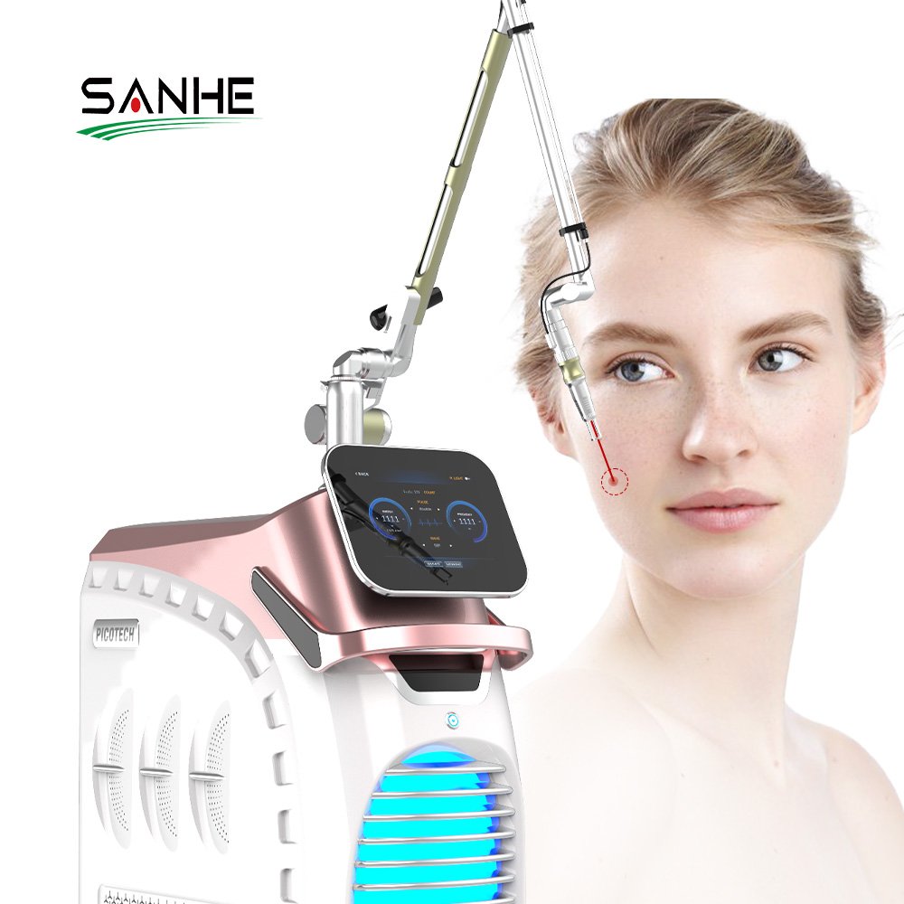 2024 Korea Factory Price Pico Q-Switch Q Switched Nd Yag Picosecond Laser Tattoo Removal Machine Skin 532nm Wavelengths Cooling