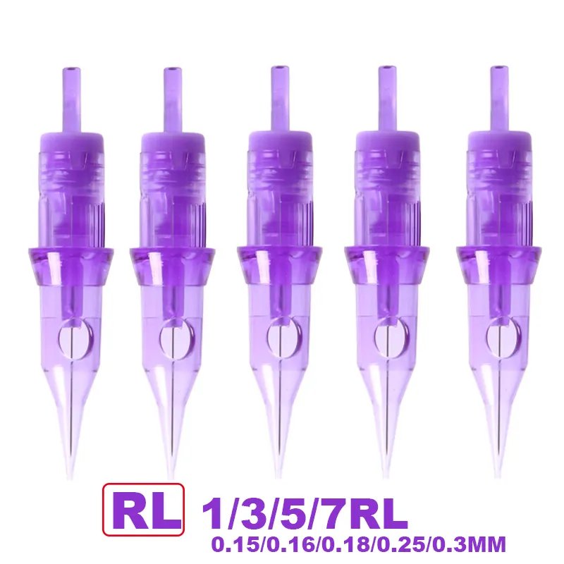 10pcs universal tattoo cartridge needle wholesale permanent makeup & scalp needle with safety membrane Round liner 1RL 3RL