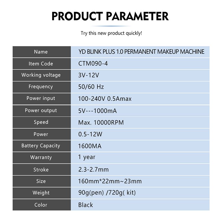Professional Tattoo Gun Machine Digital YD Blink Permanent Makeup Machine Wireless Battery Tattoo Machine For Training