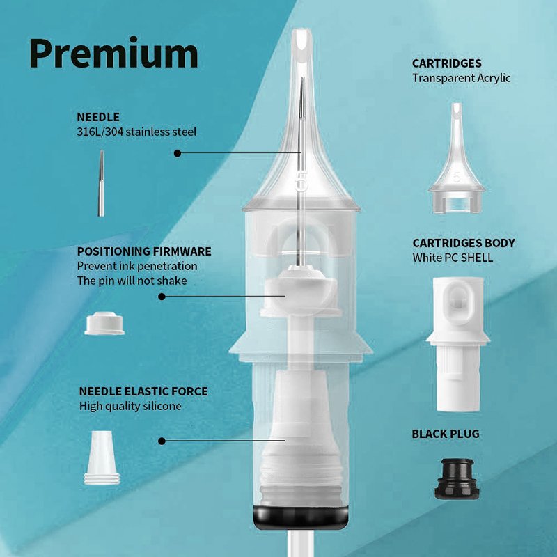 Professional Universal Tattoo Needle For Tattoo Scalp Silicon Anti Slippery microblading cartridge needle for permanent makeup