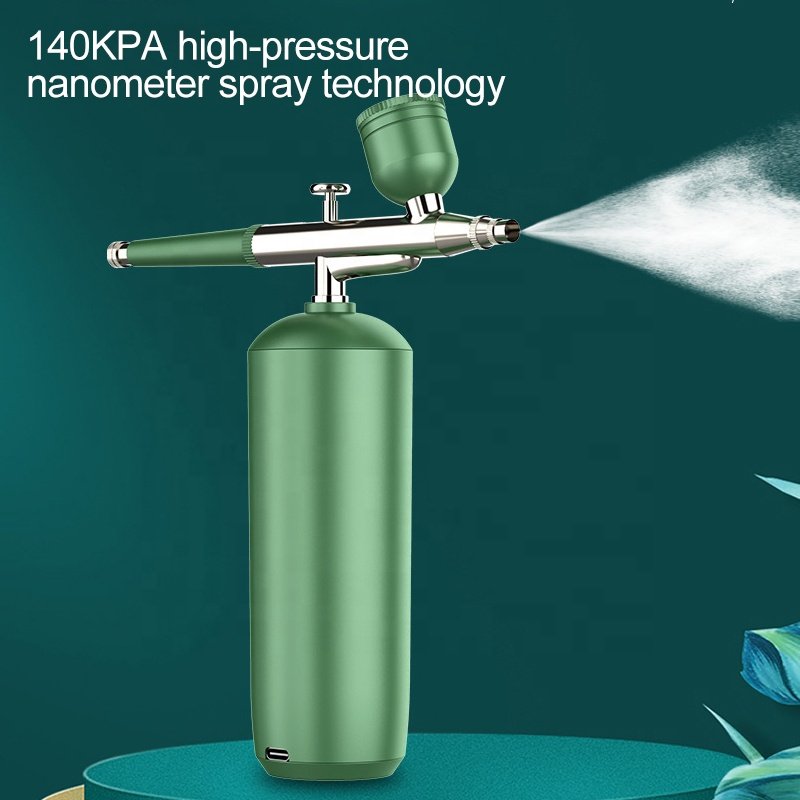 Beauty Oxygen Injector Air Compressor Nano Moisture Pastry Gun Kit Mini Air Airbrush Cup Makeup Kit for Nail Tattoo Painting