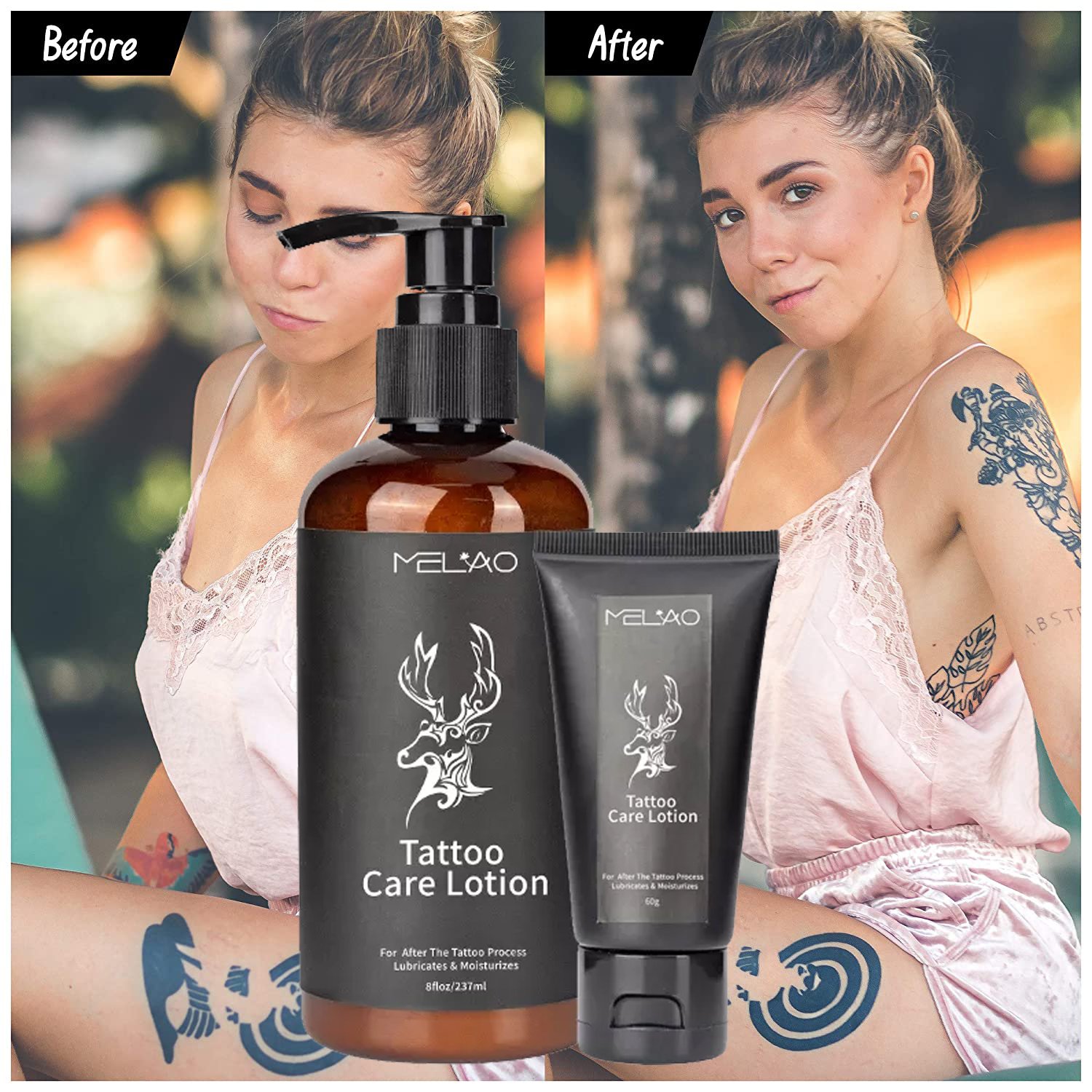 MELAO OEM Tattoo Care Supplies Tattoo Moisturizing Lotion Healing Smoothing Skin Vegan Organic Tattoo Aftercare Lotion