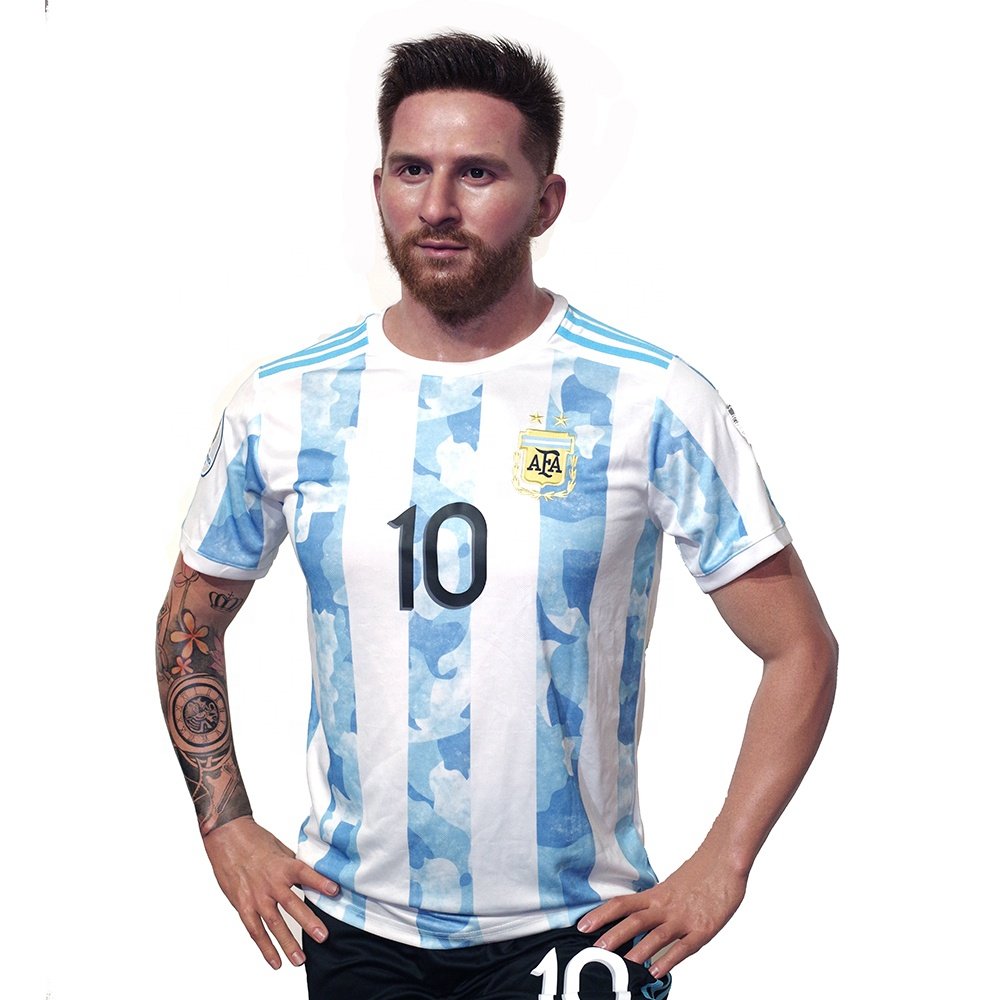 High Quality Human Size Football player with Tattoos Messi Wax Statues