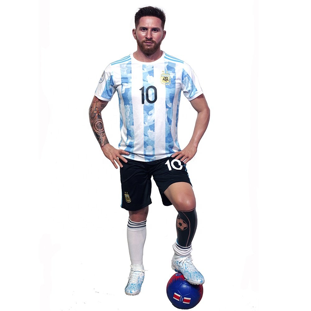 High Quality Human Size Football player with Tattoos Messi Wax Statues