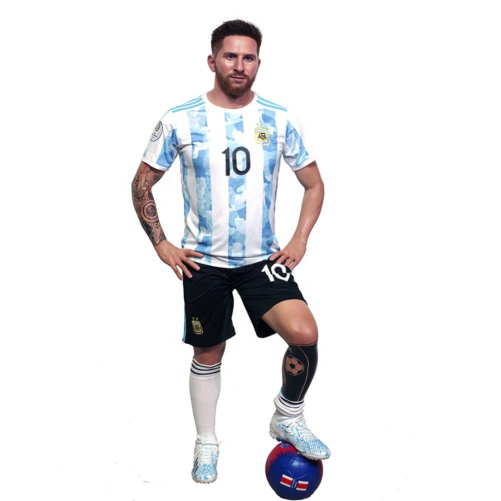 High Quality Human Size Football player with Tattoos Messi Wax Statues