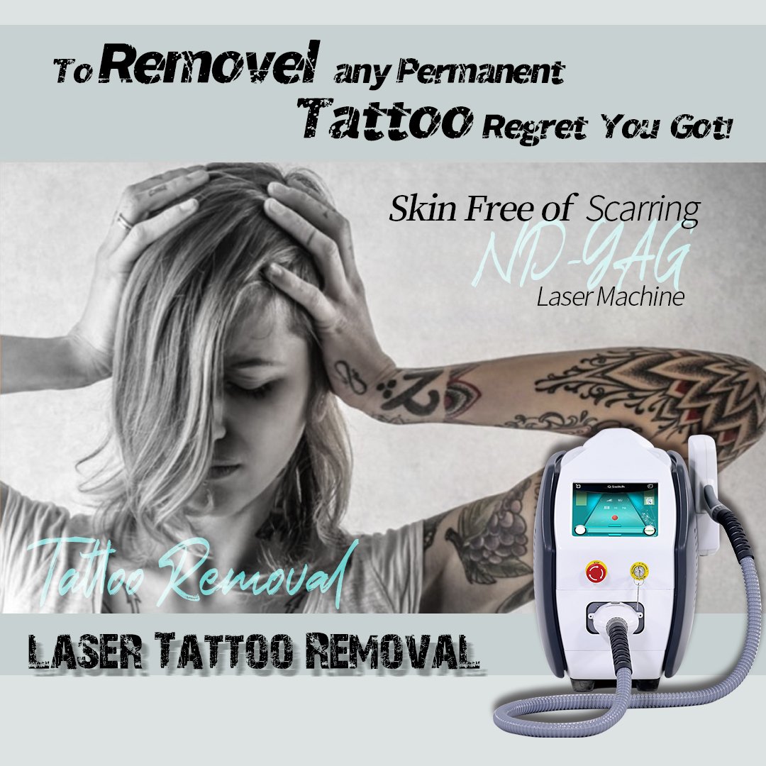 KES Portable Nd Yag Laser Tattoo Removal Machine Q Switched Nd Yag Laser Pigment Removal for salon