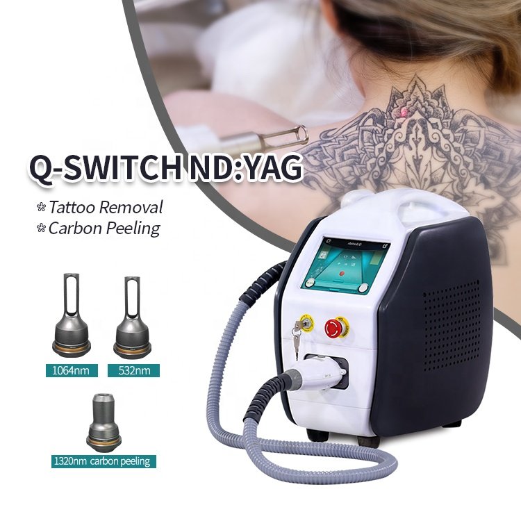 KES Portable Nd Yag Laser Tattoo Removal Machine Q Switched Nd Yag Laser Pigment Removal for salon
