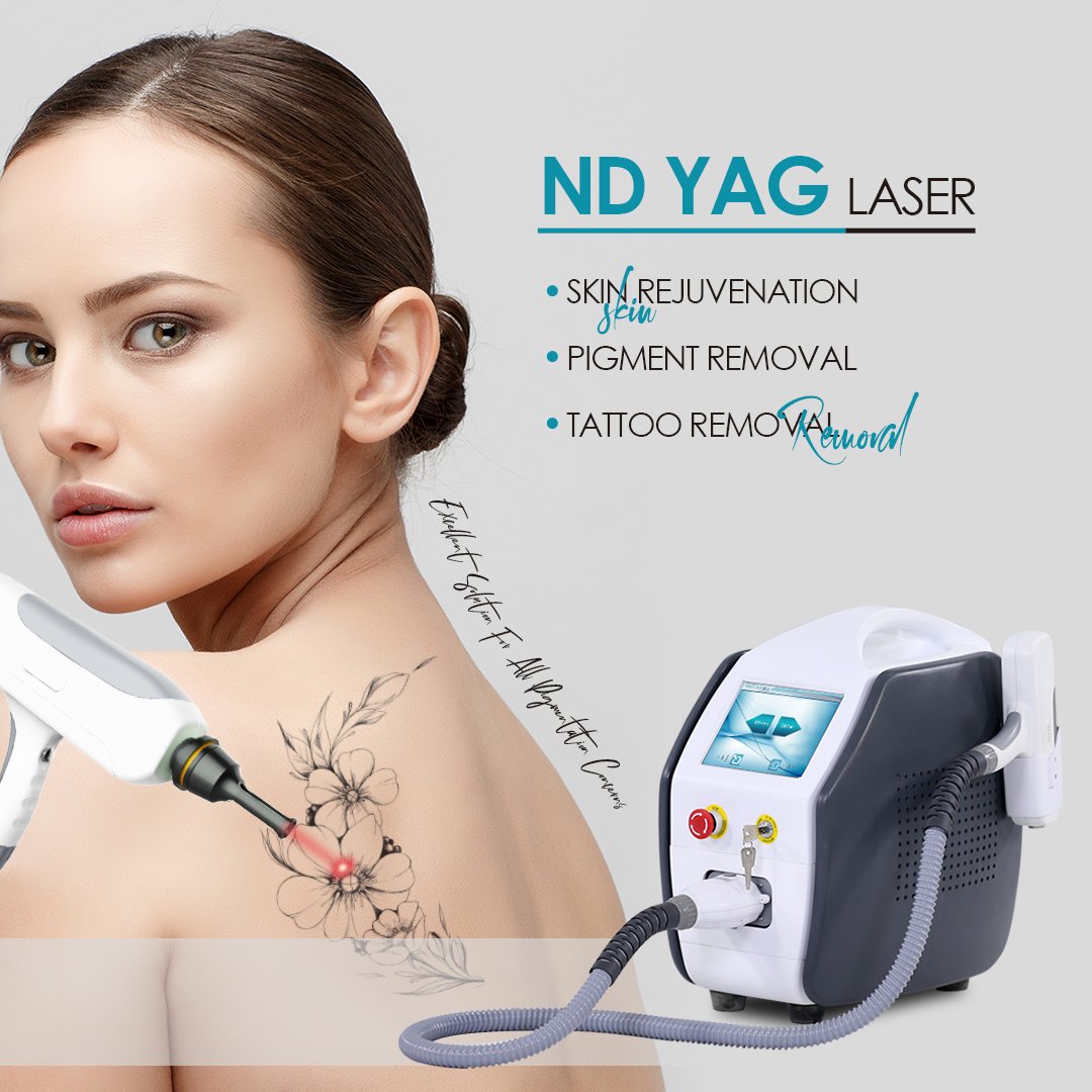 KES Portable Nd Yag Laser Tattoo Removal Machine Q Switched Nd Yag Laser Pigment Removal for salon