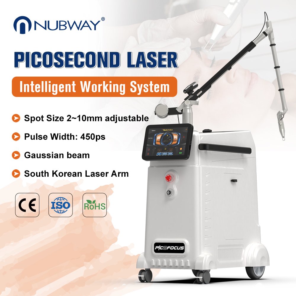 Professional nubway pico 600ps picosecond q swith nd Yag Laser color tattoo removal machine