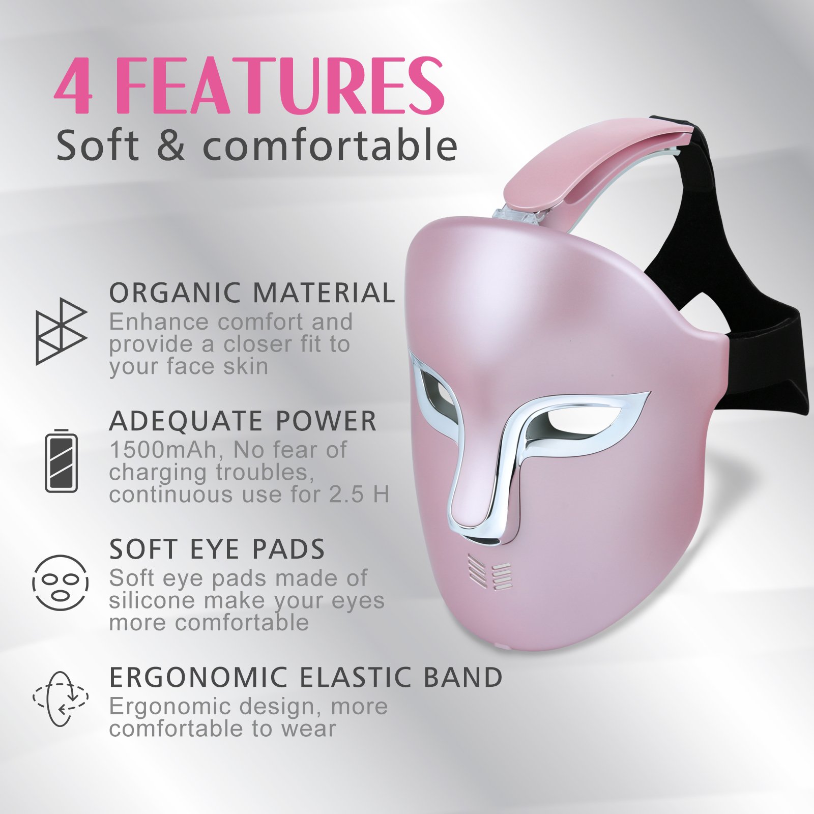 Led Face Mask Light Therapy 7 Color Photon Blue and Red Light Maintenance Skin Rejuvenation LED Facial Skin Care Mask