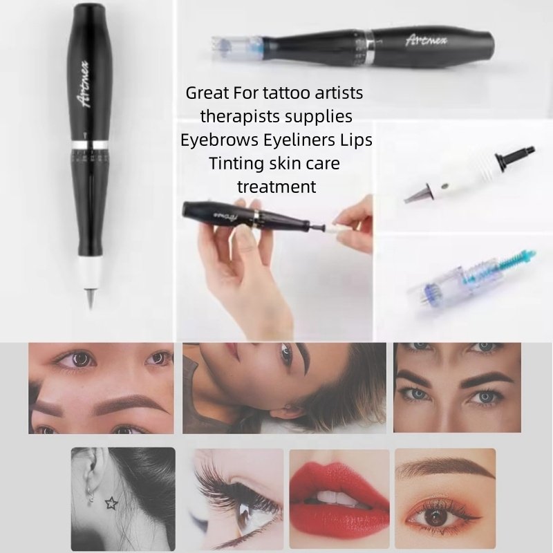 LED display dermapen Artmex V9 PMU MTS Permanent Makeup Machine Tattoo Cartridge Needles Kit for Eyebrow Eyeliners Lips Tinting