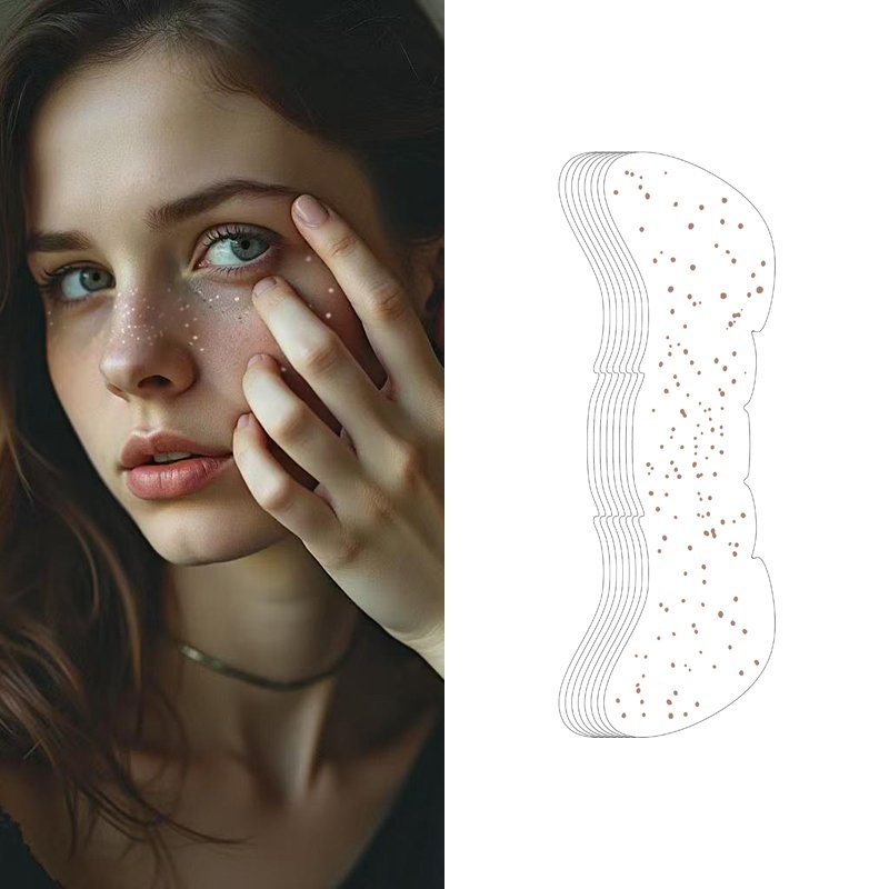 Brown speckle freckles Tattoo Sticker High Quality Glitter Fake Gold Glitter Metallic Speckles Makeup Patches Face Tattoo