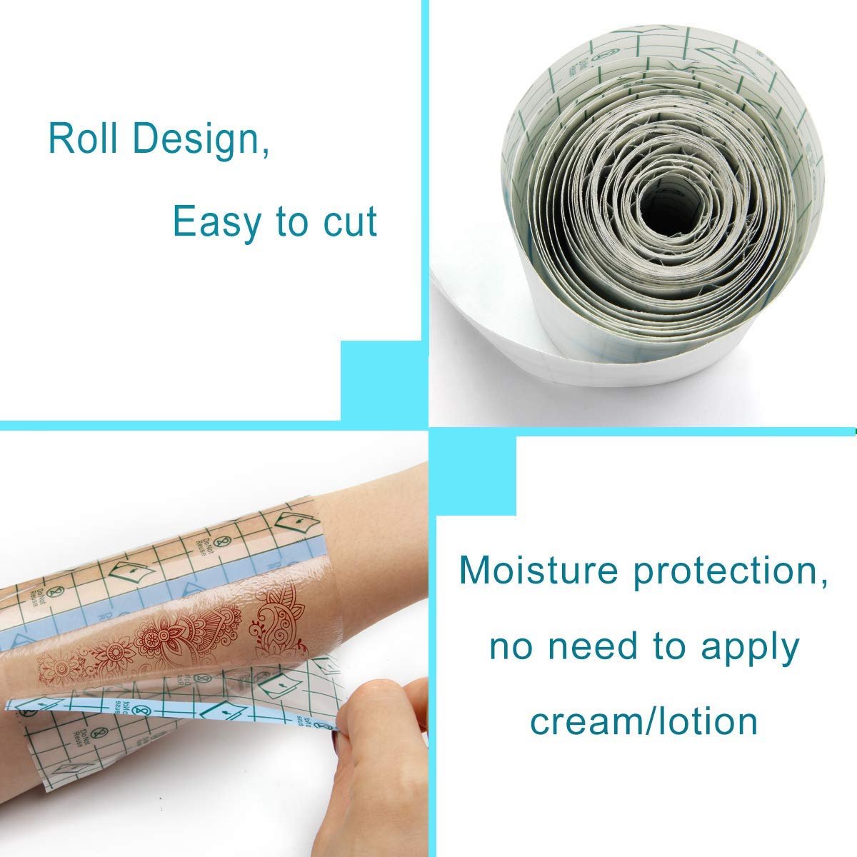 Custom Second Skin Healing Protection Clear Adhesive Bandage Waterproof Tattoo Wrap Aftercare Film Roll