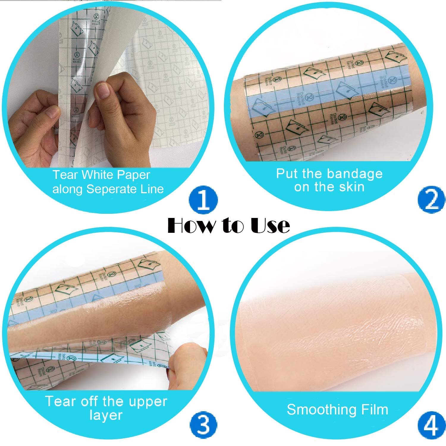 Custom Second Skin Healing Protection Clear Adhesive Bandage Waterproof Tattoo Wrap Aftercare Film Roll