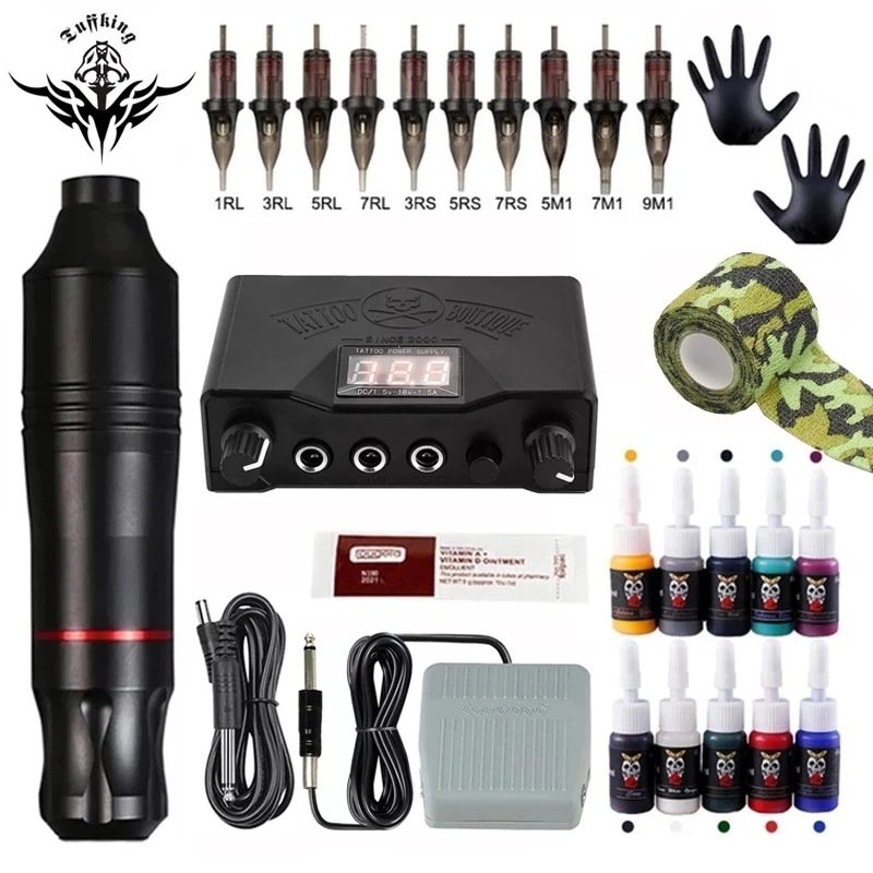 New Style Full Complete Tattoo Machine Set Liner Shader Tattoo Needle Professional Tattoo Machine Kit