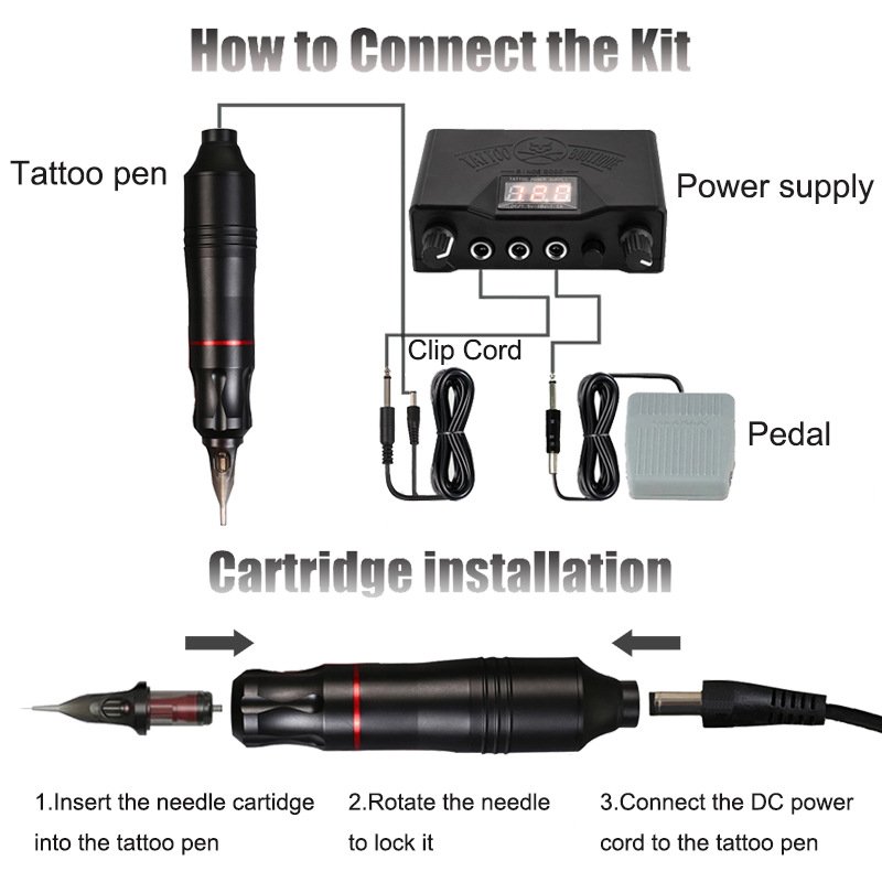 New Style Full Complete Tattoo Machine Set Liner Shader Tattoo Needle Professional Tattoo Machine Kit