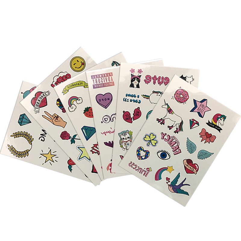 Non toxic waterproof Cute design children's fit Disposable party temporary tattoo stickers