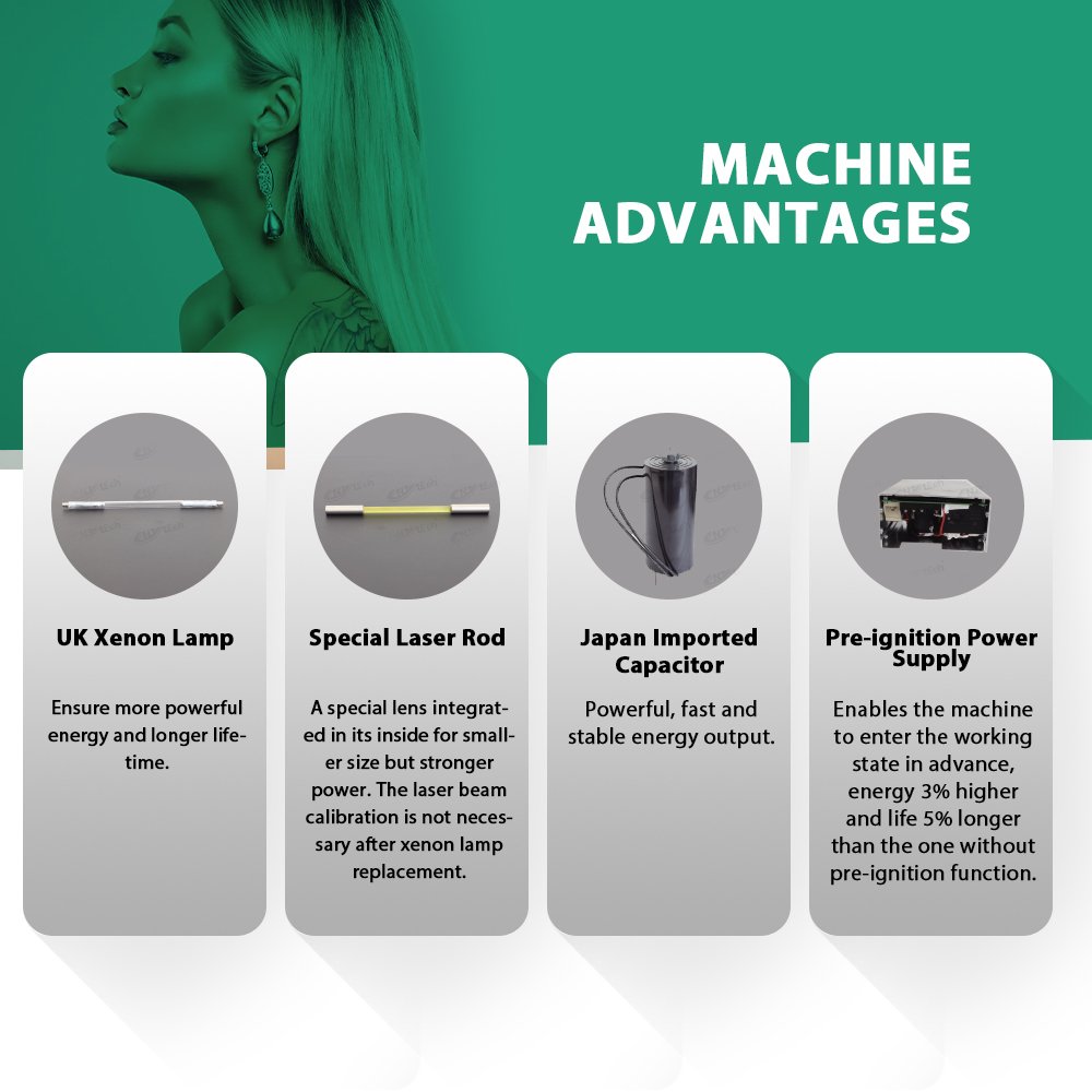 Factory price 1064nm nd yag q switched laser tattoo removal machine