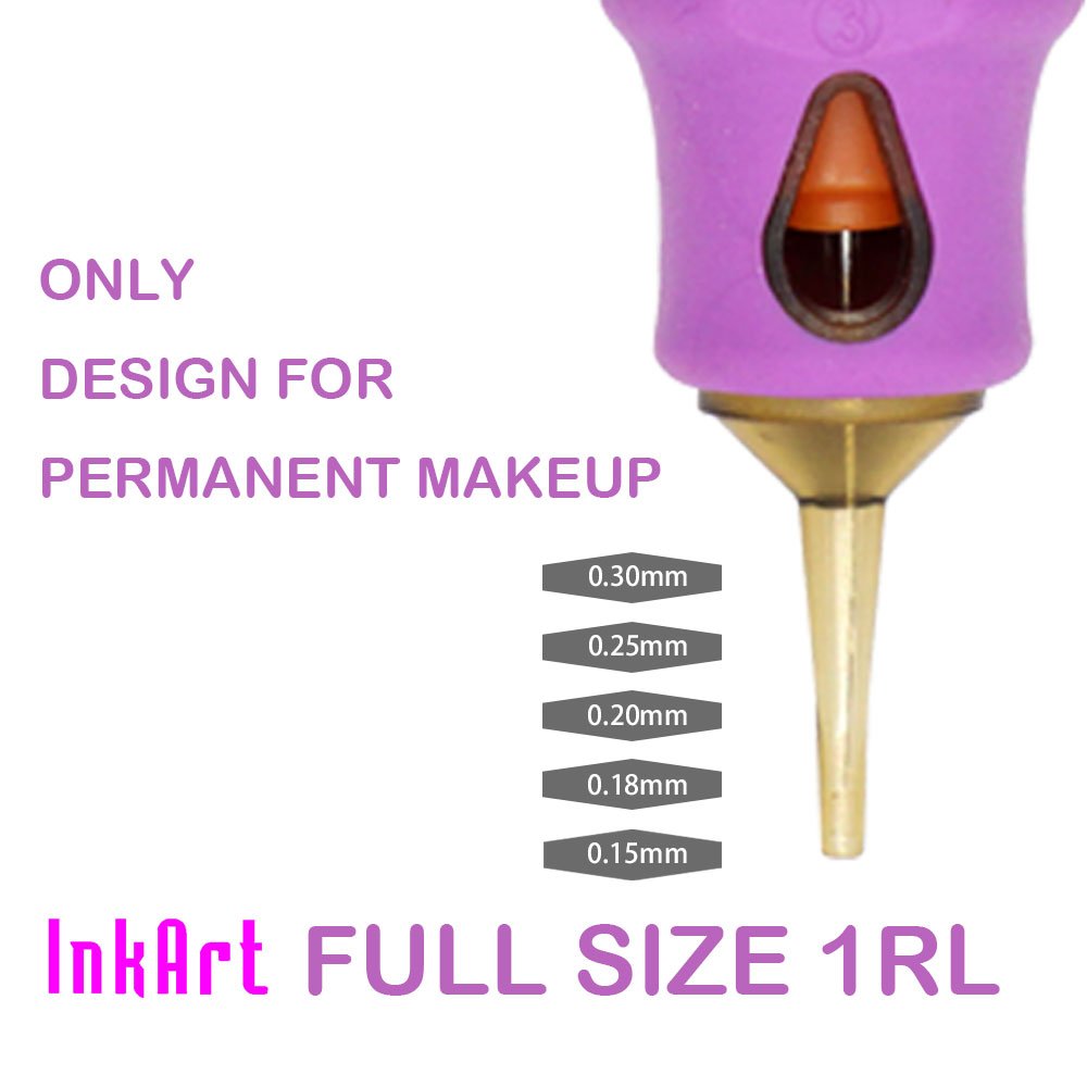 OEM Available Professional 1RL Tattoo Cartridge Needle For Permanent Makeup SMP 0.15 0.18 0.20 0.25 0.30mm Silicon Grip