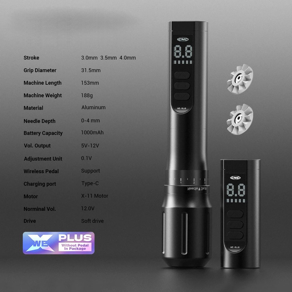 Wireless Tattoo Machine Pen CNC-X-WE PLUS Motor Tattoo Gun Rotary Equipment For Semi Permanent Microblading Makeup