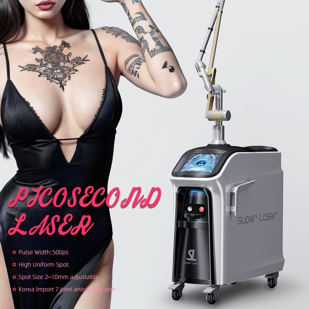 2024 New tattoo removal machine lattice laser light guide picosecond pen scar spot tattoo removal laser professional