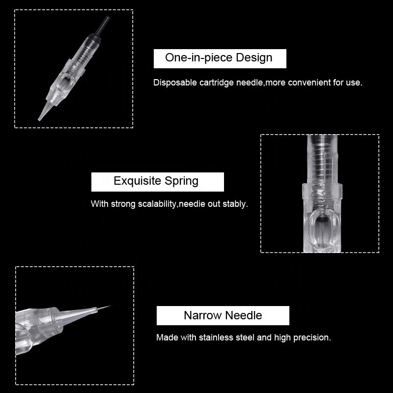 Agulha Easy Click Permanent Makeup Tattoo Needle Dermograph Micropigmentation Cartridge Needle For 600D-G Tattoo Eyebrow Machine