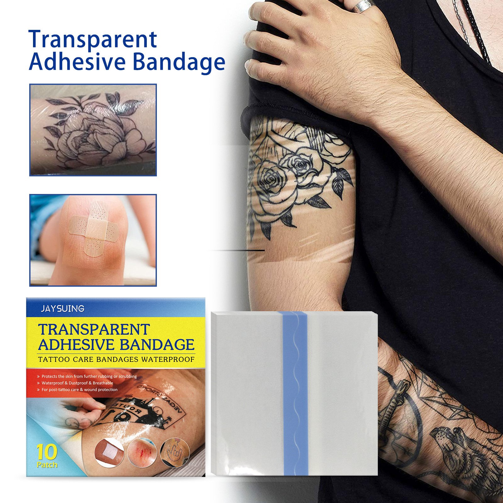 Tattoo Care Transparent Waterproof Stickers Tattoo Protective Film Stickers Bacteria Barrier Film Breathable Care Stickers