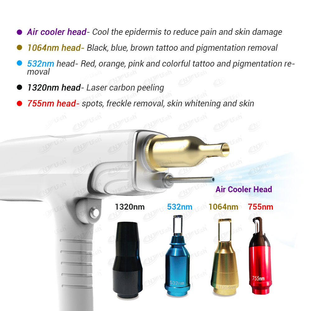 UNT portable professional carbon peel q switched nd yag laser tattoo removal machine