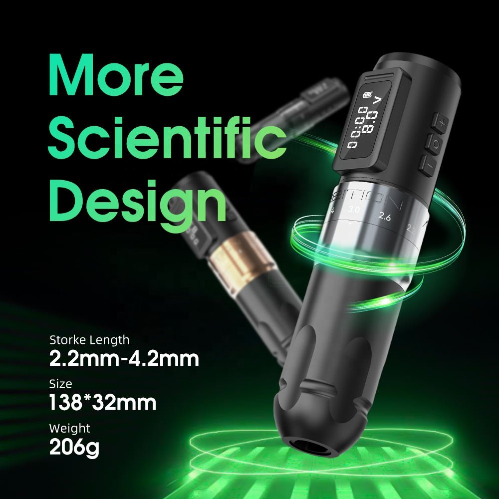 Ambition Mars-U 2.2-4.2mm Adjustable Stroke Professional Wireless Rotary Tattoo Pen Machine for Artist Body Art