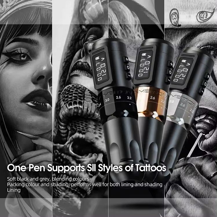 Ambition Mars-U 2.2-4.2mm Adjustable Stroke Professional Wireless Rotary Tattoo Pen Machine for Artist Body Art