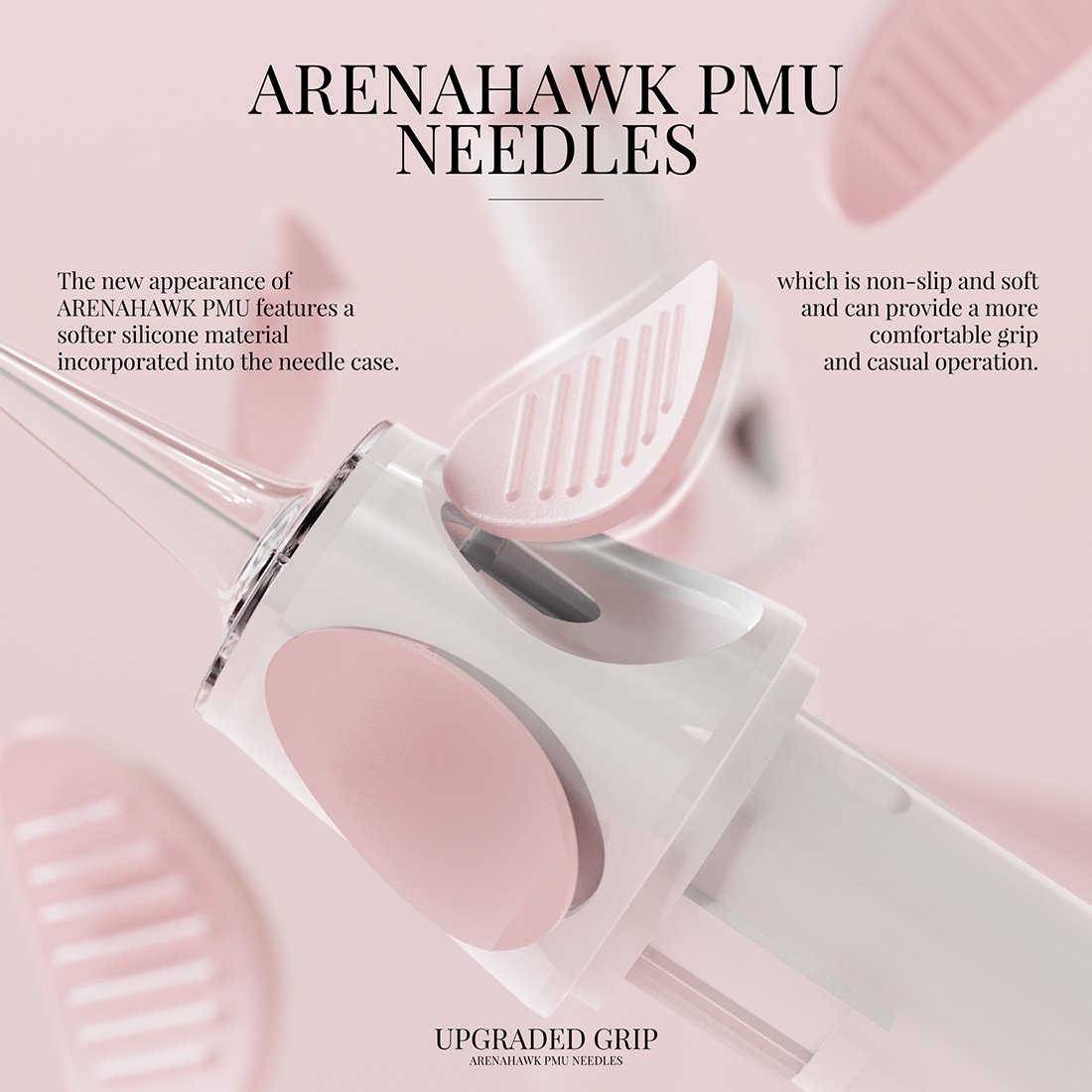 Arenahawk Pink Professional Disposable Permanent Makeup Eyebrow Lip Microblading Tattoo Cartridge Needle