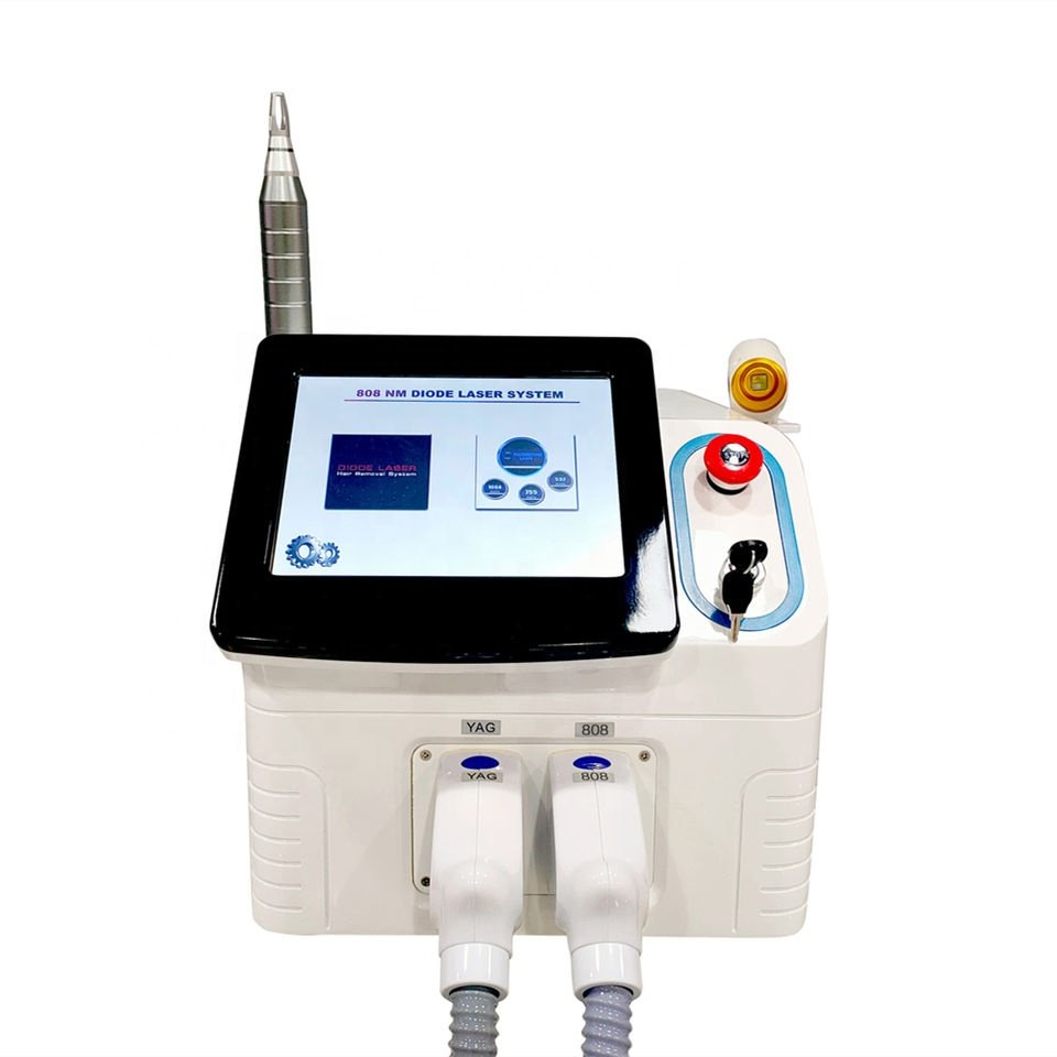 Portable 2 in 1 808 Laser Depilation Diode Laser Picolaser Nd Yag Hair And Tattoo Removal Machine