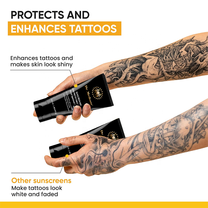 Tattoo Aftercare Sunscreen Lotion Protects Ink Against Fading UV SPF 30 Waterproof Sunblock
