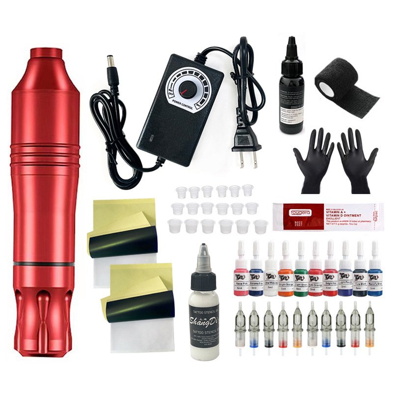 cheap high quality Hot sales Professional complete starter tattoo machine kit rotary tattoo machine set with ink