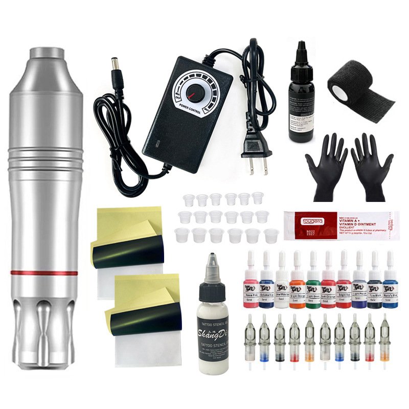 cheap high quality Hot sales Professional complete starter tattoo machine kit rotary tattoo machine set with ink