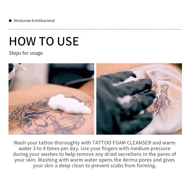 Tattoo Care Foam Moisturizing Soothing Heal Brightening Soap Tattoos Aftercare Skin Cleaning Mousse Wash