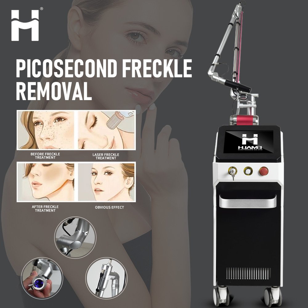 HUAMEI Aesthetic Medicine Vertical Pigment Treatment Picosecond 1064+532 Laser Tattoo Removal Pico Laser Machine