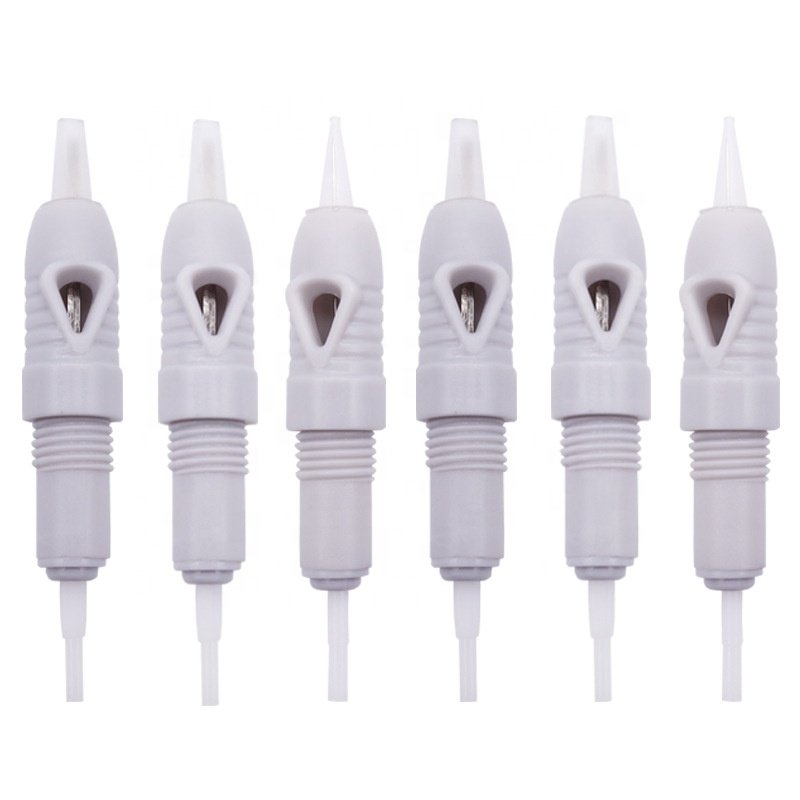 Permanent Makeup Cartridge Screw Needles Grey Spiral Disposable Plastic Eyebrow Tattoo Microblading Gun Blade Pmu Supplies