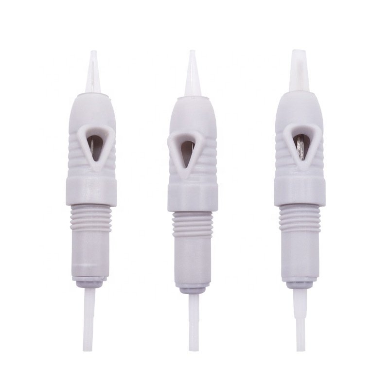 Permanent Makeup Cartridge Screw Needles Grey Spiral Disposable Plastic Eyebrow Tattoo Microblading Gun Blade Pmu Supplies