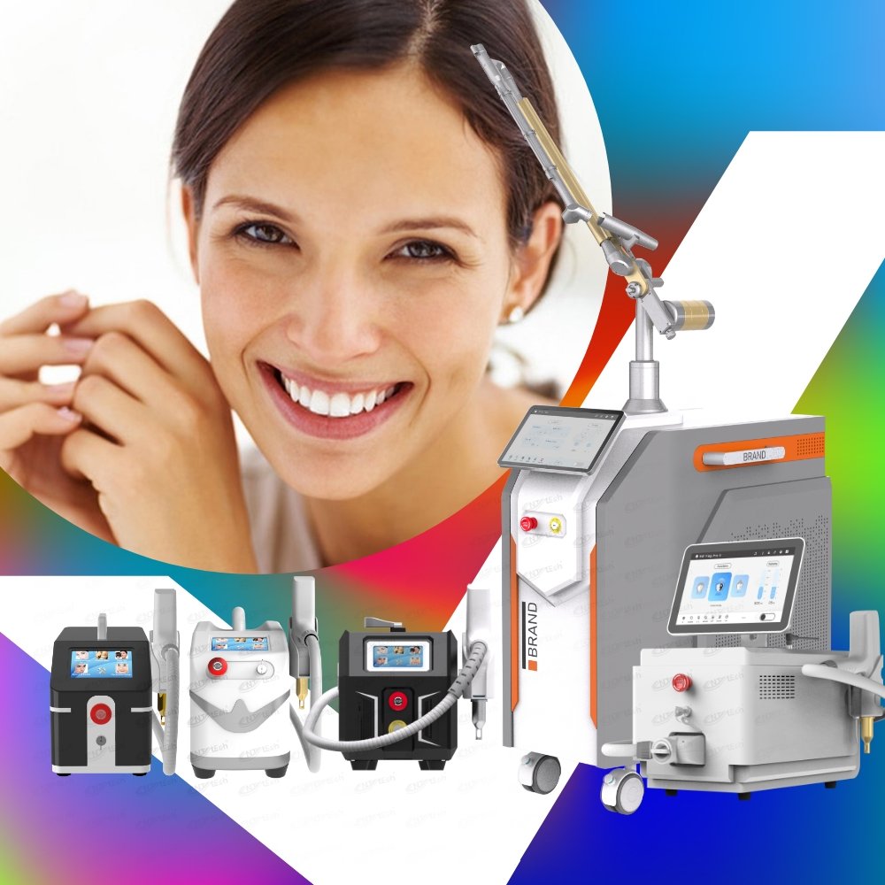Discount 532nm 755nm 1064nm picosecond laser tattoo removal carbon q-switched pico laser with cooling