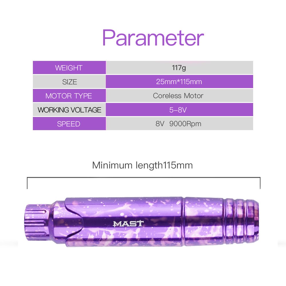 Dragonhawk Mast P10 Permanent makeup Pen Tattoo Machine Kit with Quality Power Pack and Mast Pro Cartridge Needles