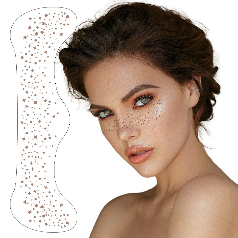 Hot High Quality Glitter Fake Metallic Gold Silver Rose Gold Freckle Sticker Temporary Glitter Freckles Face Tattoo Sticker