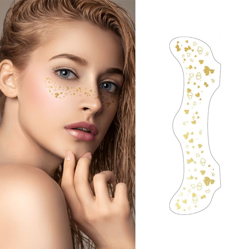 Hot High Quality Glitter Fake Metallic Gold Silver Rose Gold Freckle Sticker Temporary Glitter Freckles Face Tattoo Sticker
