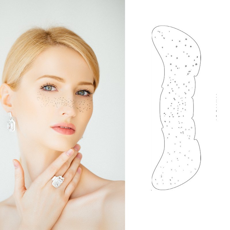 Hot High Quality Glitter Fake Metallic Gold Silver Rose Gold Freckle Sticker Temporary Glitter Freckles Face Tattoo Sticker