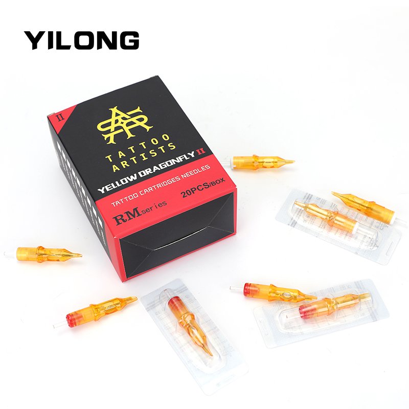 2023 Yellow Dragonfly Tattoo Needles Disposable Professional Cartridge Makeup Needles with high quality for tattoo machine