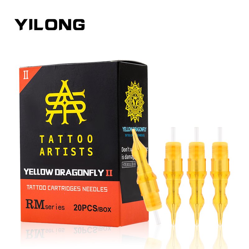 2023 Yellow Dragonfly Tattoo Needles Disposable Professional Cartridge Makeup Needles with high quality for tattoo machine