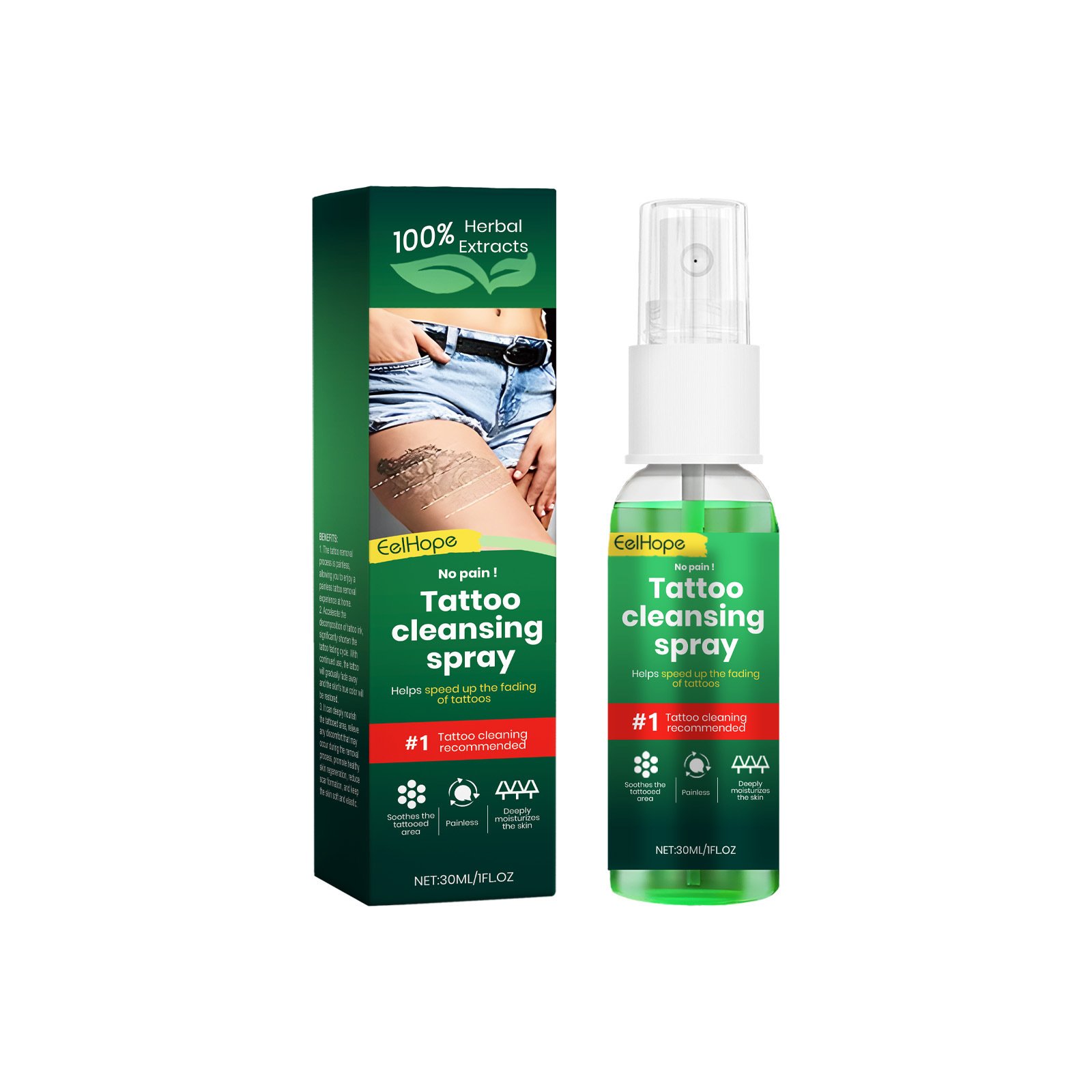 EELHOPE tattoo cleaning spray gently cleanses and moisturizes the skin desalinates the skin tattoo cleaning agent